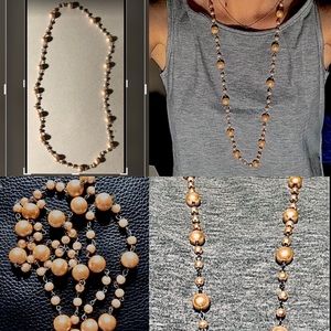 🌻 peach pearl necklace